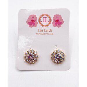 Lisi Lerch Lexi Pave Rhinestone Round Halo Statement Stud Earrings NWT Gift